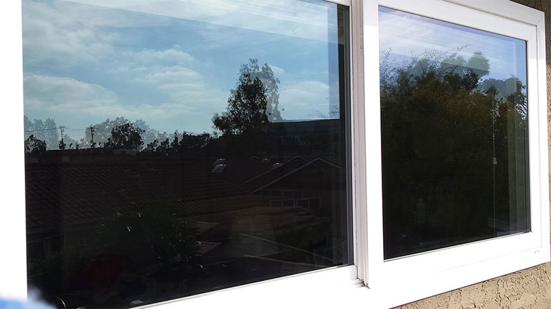 Picture of window after window cleaning in Huntington Beach by Blue Coast Window Cleaning Service.