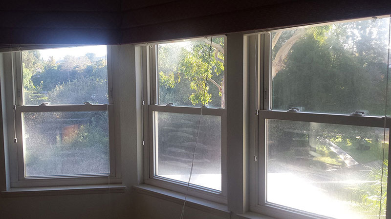 Picture of window before window cleaning in Ladera Ranch by Blue Coast Window Cleaning Service.