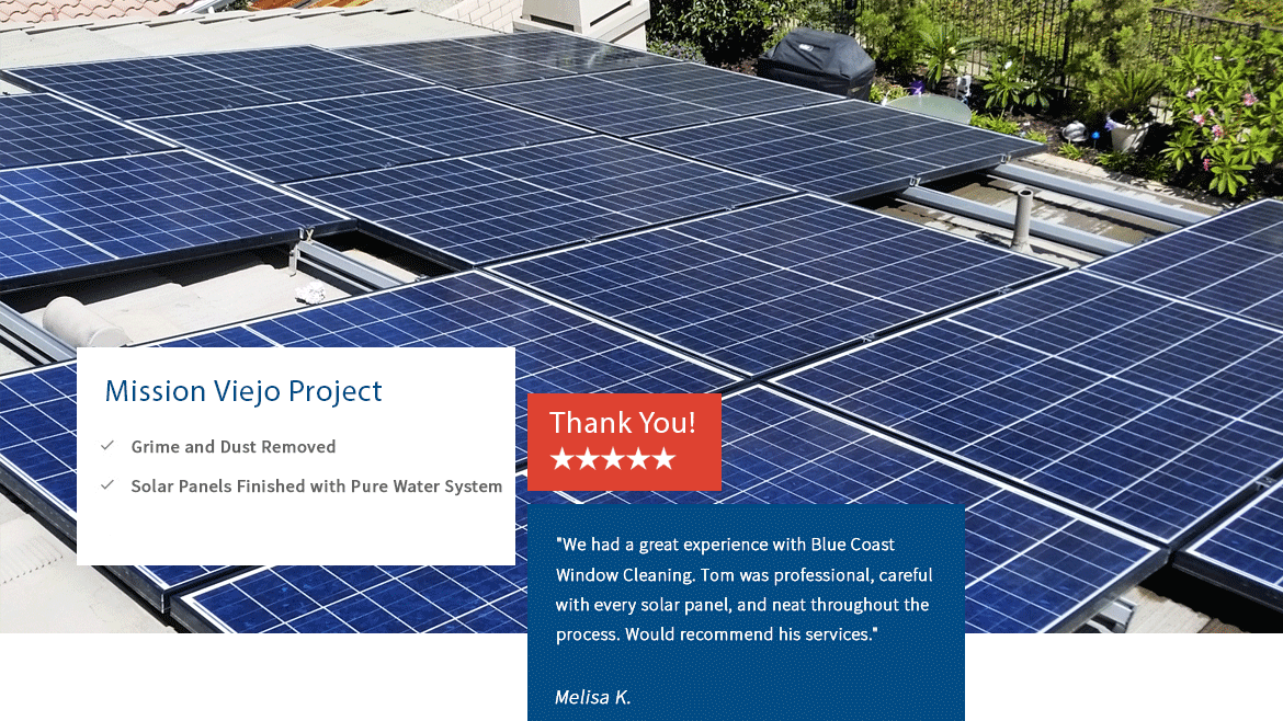 Solar panel cleaning service in Orange County